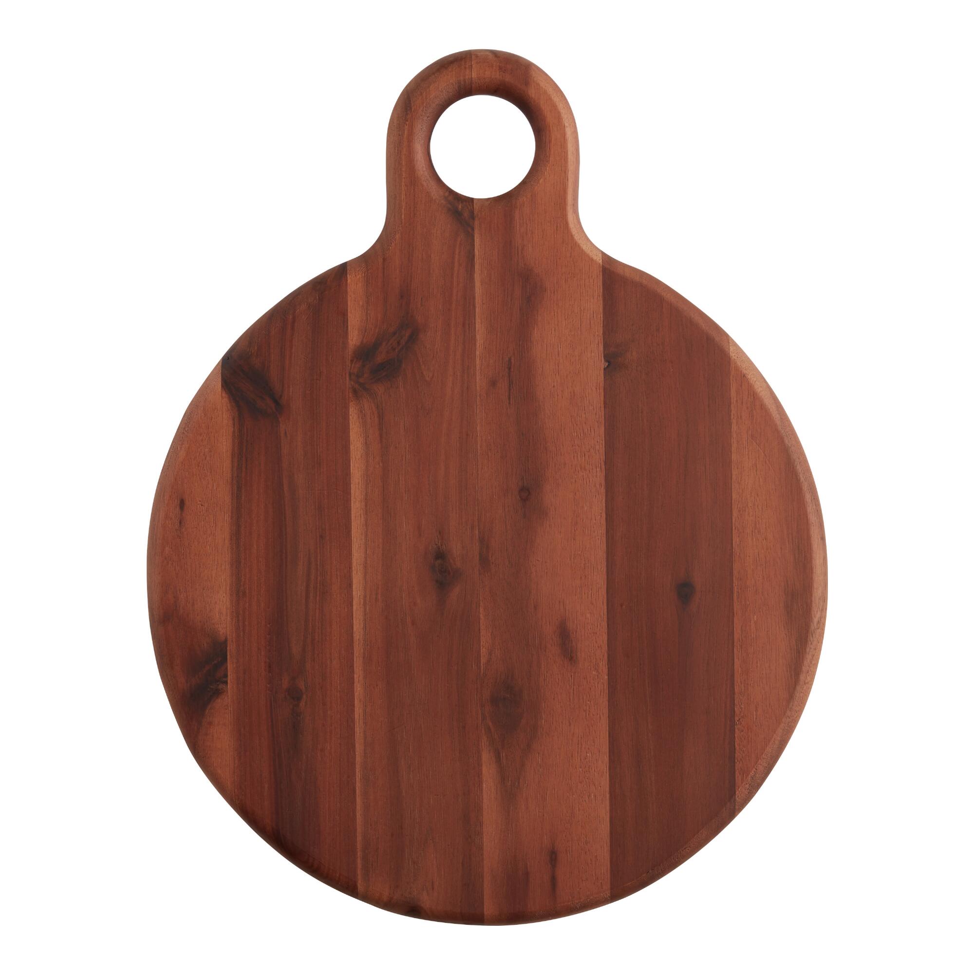 Round Dark Brown Acacia Wood Serving Board by World Market