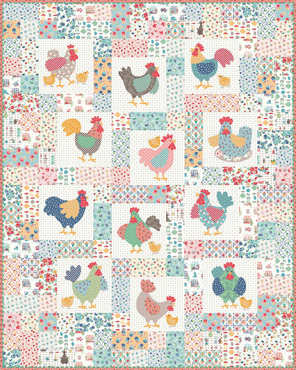 Chicken Salad Sew Along Quilt Kit - Cook Book Fabric By Lori Holt Riley Blake Designs