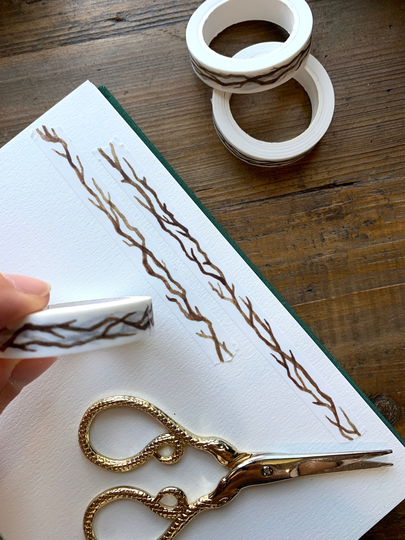Branches Washi Tape, Botanical Dark Academia