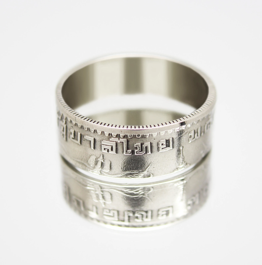 Thailand Coin Ring 1 Baht 1962 Coin Rings For Men Women Mens Ring Wedding Anniversary Promise Engagement Bands
