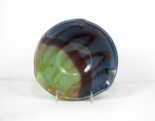 Ceramic Cereal Bowl in Green & Purple