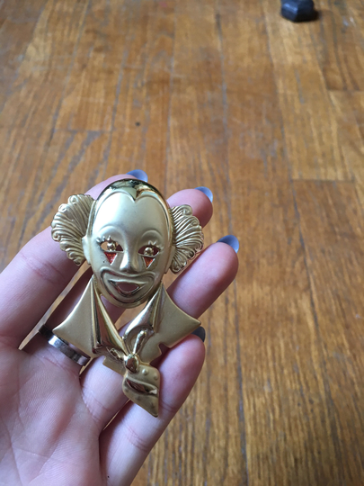 Vintage Gold Clown Pin