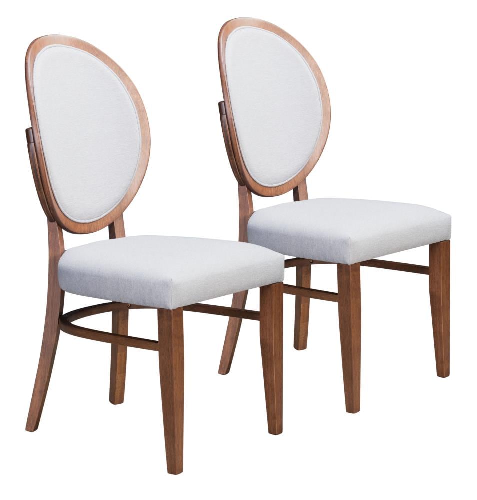 Zuo Modern Set of 2 Regents Contemporary/Modern Polyester/Polyester Blend Upholstered Dining Side Chair (Wood Frame) in Gray | 100982