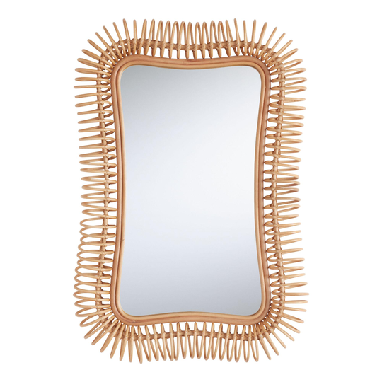 Coiled Rattan Wall Mirror: Natural - Natural Fiber - Small by World Market