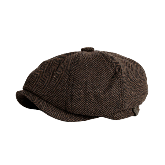 Octagonal Men Beret Breathable Blend Fabric Classic Style Vintage Beret for Outdoor - coffee, m