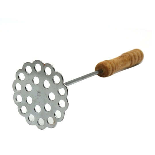 Non Slip Handle Stainless Steel Potato Masher Ricer Vegetable Fruit Blender Tool - floral, 4