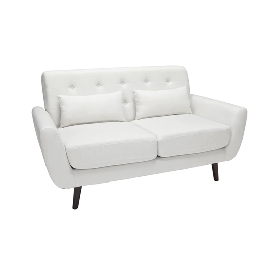 OFM 161 Collection Midcentury Beige Polyester/Blend Loveseat in Off-White | 161-FLS2-BGE
