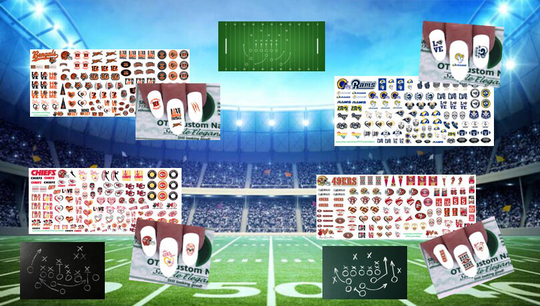 Playoffs/Water Transfer Decal Nail Football Decals Pro Rams 49Ers Bengals Chiefs