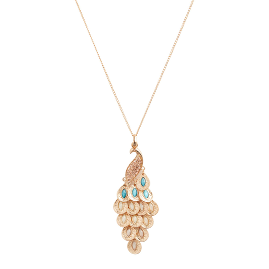 Gold Peacock Pendant Necklace by World Market