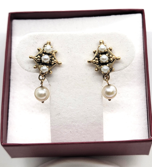 Pearl Earrings 14K Yellow Gold