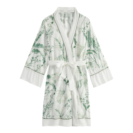 Green and White Botanical Hailey Robe by World Market