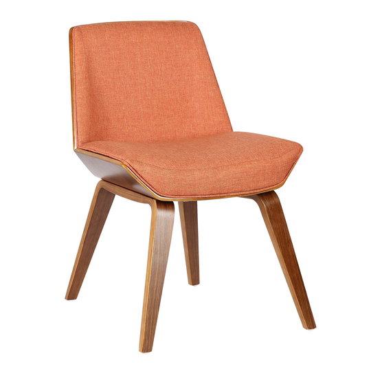 Armen Living Agi Contemporary/Modern Polyester/Polyester Blend Upholstered Side Chair (Wood Frame) in Orange | LCAGSIWAOR