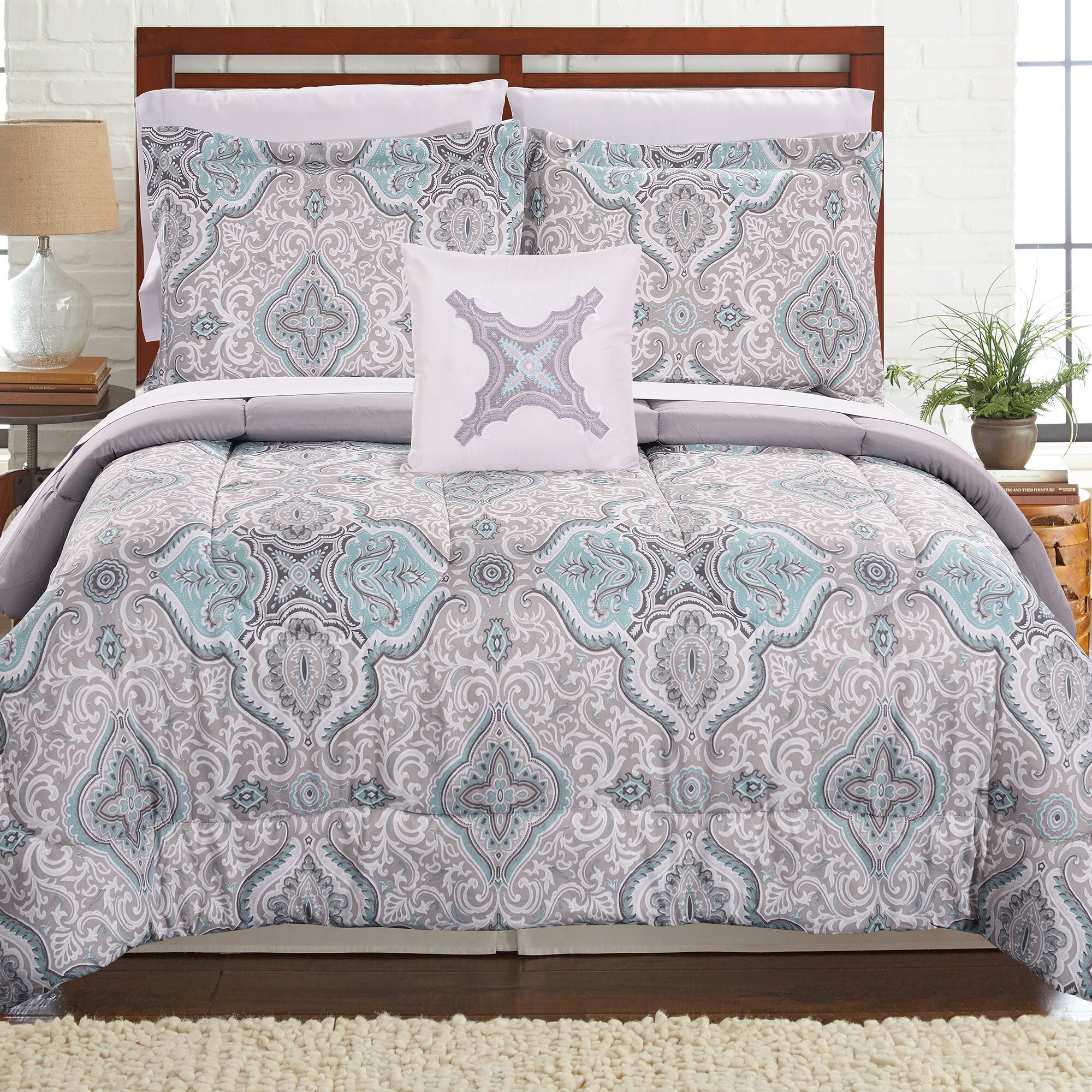 Amrapur Overseas Reversible complete bed set Multi Reversible Twin Comforter (Blend with Polyester Fill) | 4BDSTPRTG-PAQ-TN
