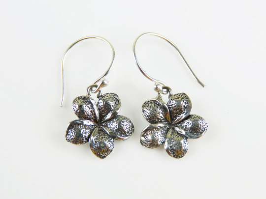 sterling Silver, Floral Design, Frangipani Earrings