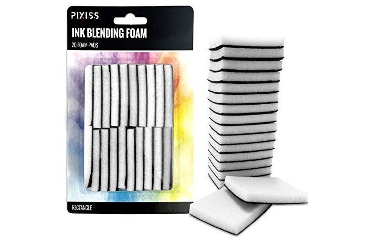 Pixiss Mini Ink Blending Foams, 20 Pack Rectangle Replacement Foam Pads For Distressing, & More