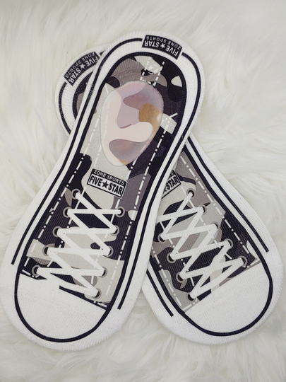 Black & Grey Camo Shoe Socks