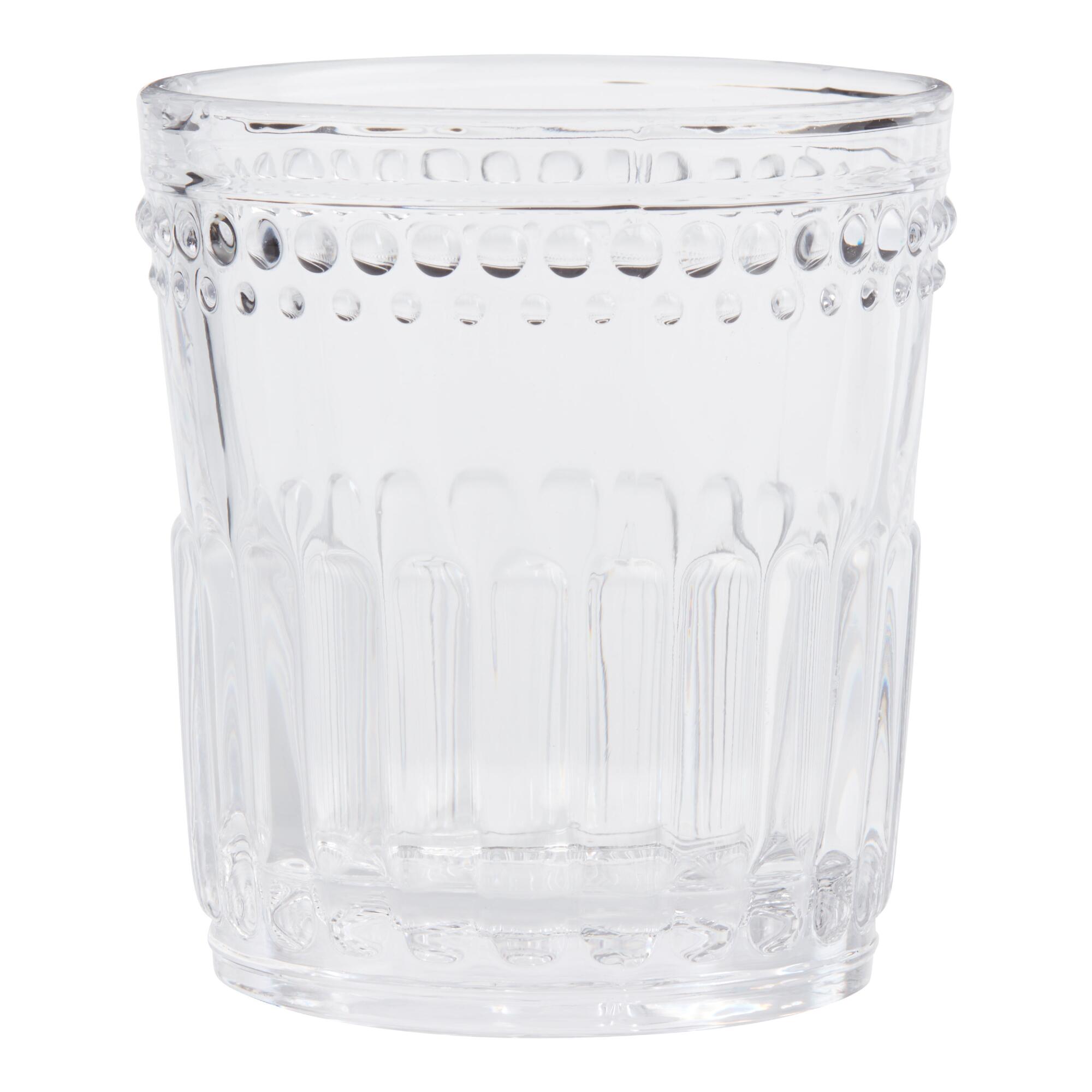 Clear Pressed Glass Double Old Fashioned Glasses Set of 4 by World Market
