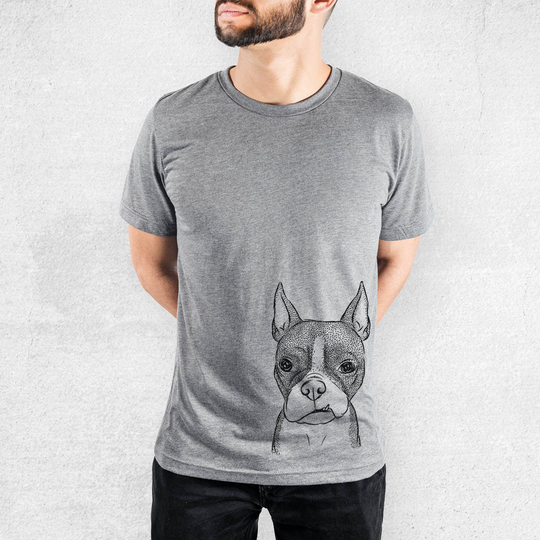 Bean The Boston Terrier - Tri-Blend Unisex Crew Grey Dog Lover Gift