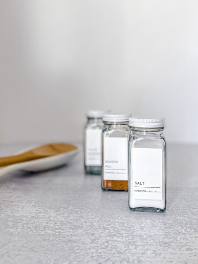 Modern-Minimalist Spice Jar Labels/ Kitchen Organization Labels/Water & Oil Resistant Labels