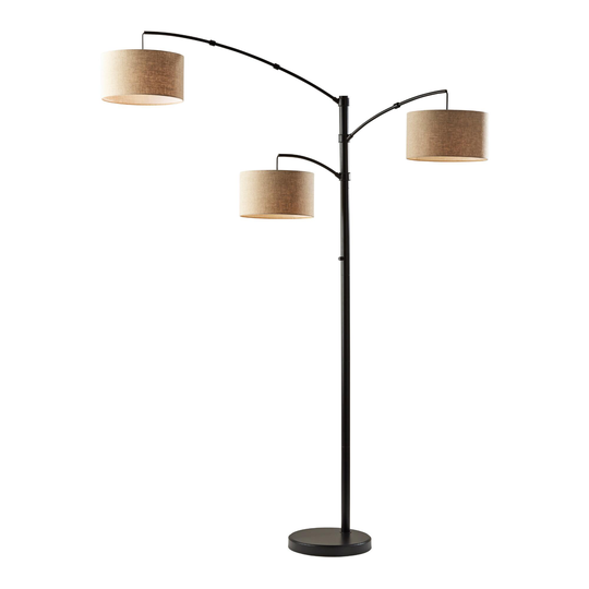 Metal 3 Light Adjustable Cabo Arc Floor Lamp: Metallic by World Market