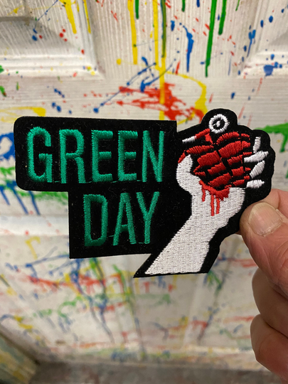 Green D Fist Green, Red, White, Black Iron On Patch