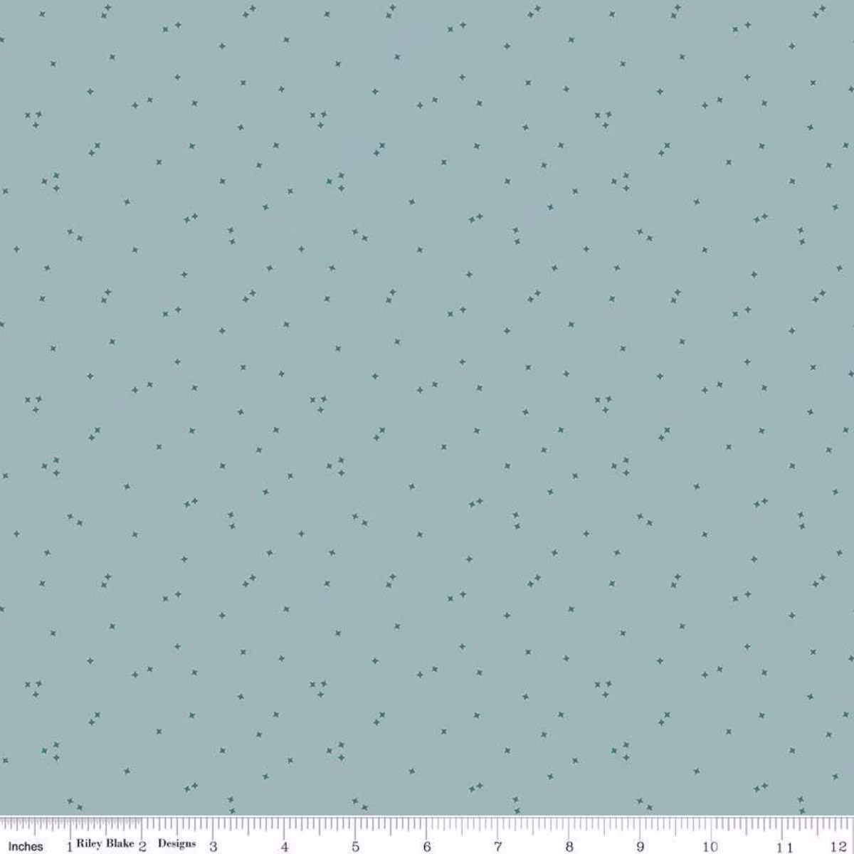 Aqua Crosses Fabric, Riley Blake Primrose Hill C11065 Aqua, Melanie Collette, X's Quilt Fabric By The Yard, 100% Cotton Blender