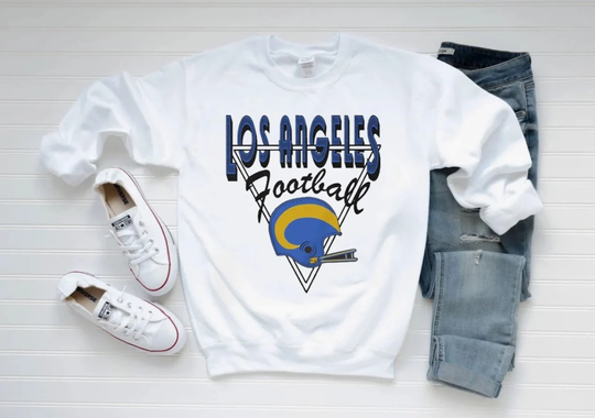 Los Angeles Football Team Vintage White Unisex Sweatshirt, Sports Retro Shirt, American Gift For Fans