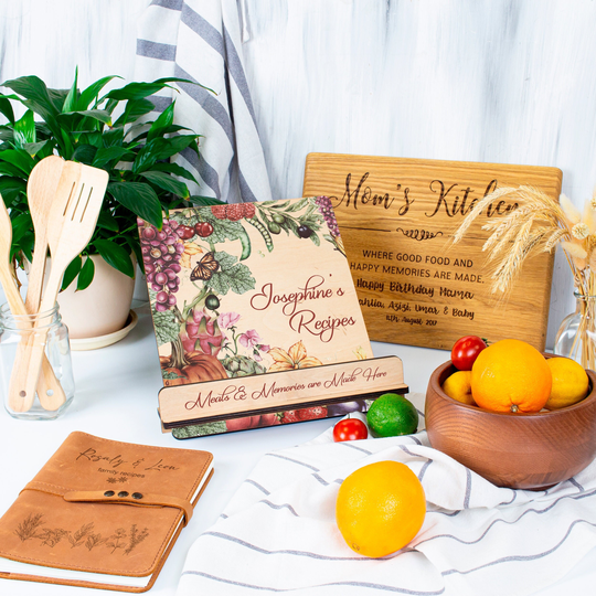 Personalized Wooden Сookbook Stand Farmhouse Recipe Rustic Cookbook Holder Christmas Gift For Mom Recipe Cooking Book