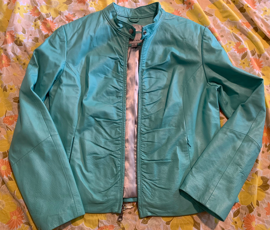 Wilson Light Blue Leather Coat
