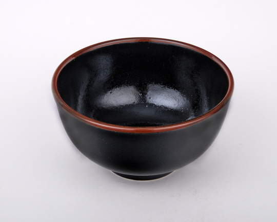 Japanese Authentic Minoyaki Porcelain Yuzu Tenmoku Black 30 Fl Oz Bowl Large 6.25" Diameter Ramen Noodle Handcrafted in Japan