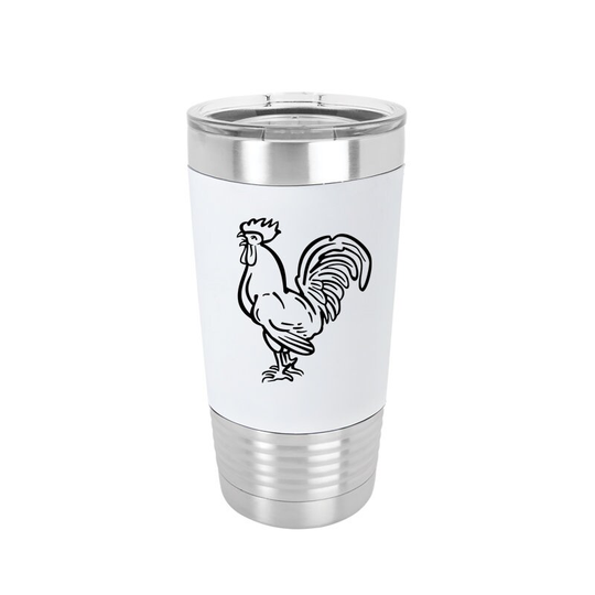 Silicone Grip Stainless Steel 20 Oz Tumbler With Your Choice Of Farm Animal Design | Chicken Cow Goat Bull 4-H
