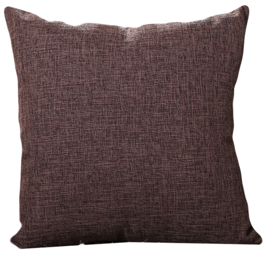 Polyester/Linen Blend Cushion Cover Pillow Case Pack of 2, 4 Different Sizes (With Inserts)(Double Sides) - brown, 18