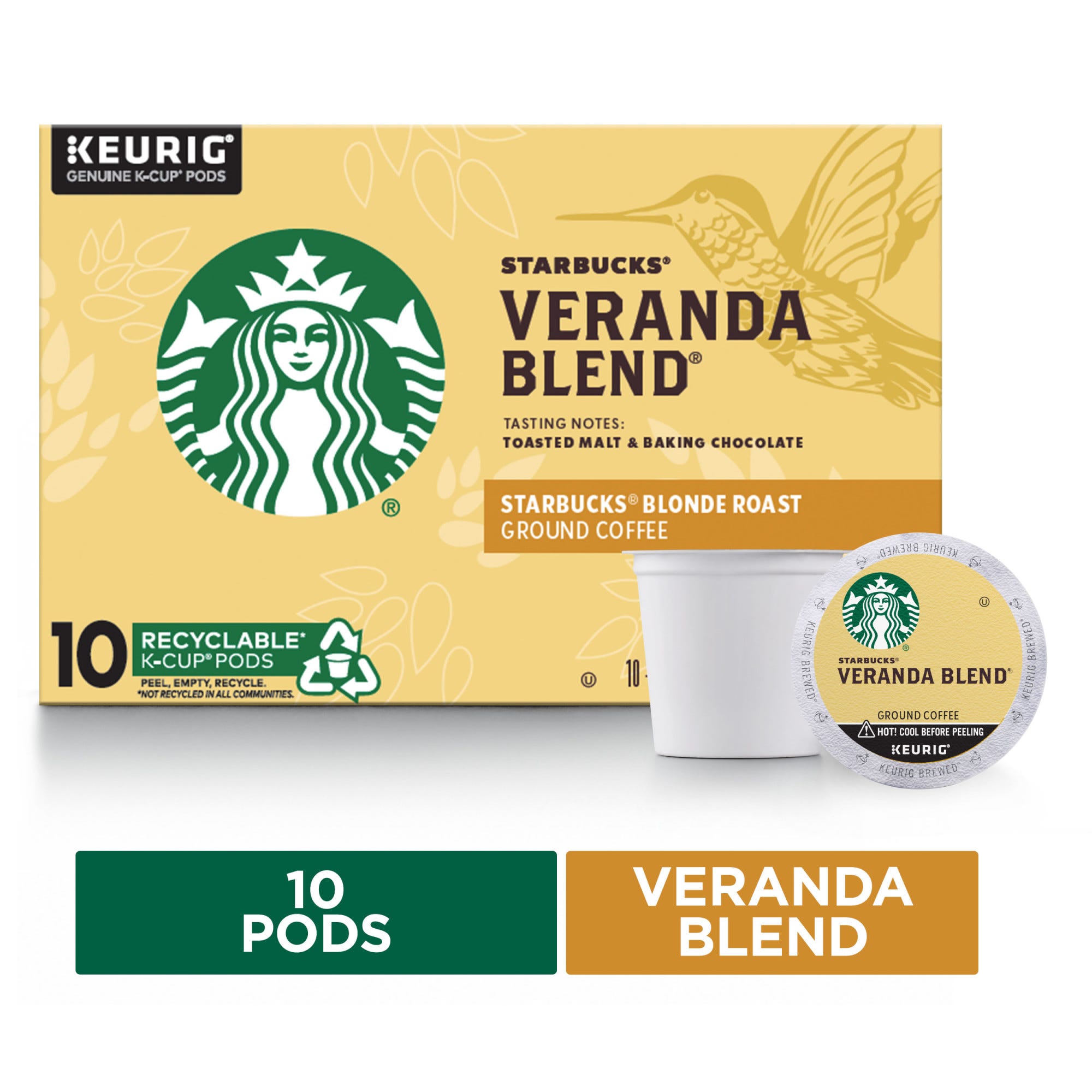 Starbucks Blonde Roast K-Cups, Veranda Blend - 10 ct