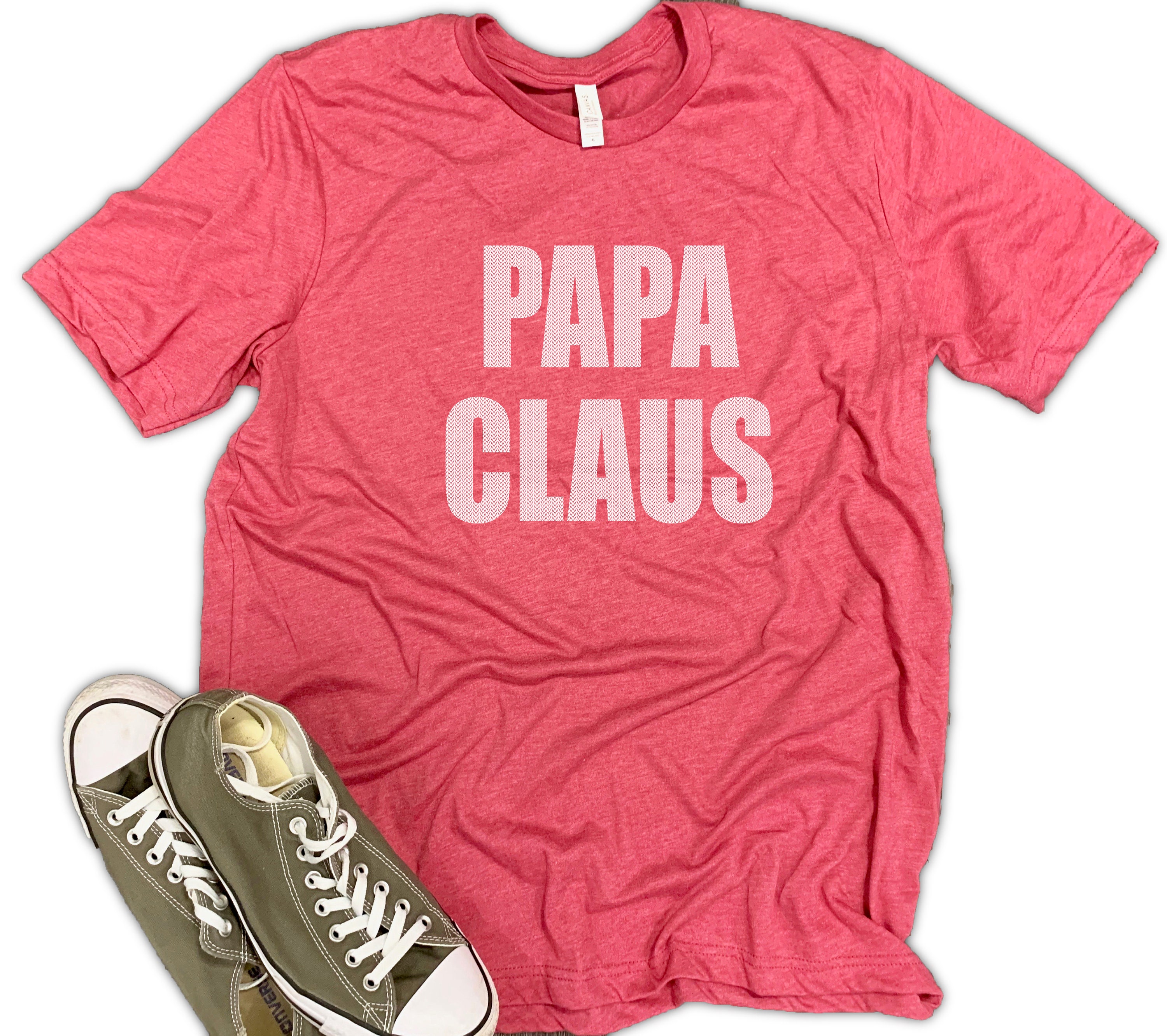 Papa Claus Christmas Unisex Soft Blend Tee - Christmas Shirt For Dad, Gift Dad Christmas, Dads First Life, Papa Bear