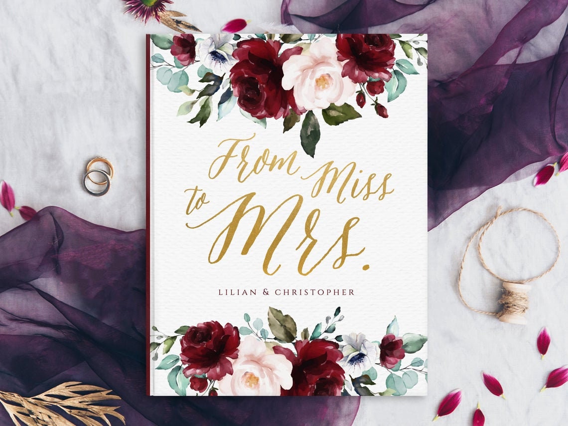 Wedding Planner | Premium Smyth-Sewn Bride Organization Keepsake Signature Sewn Elegant Burgundy