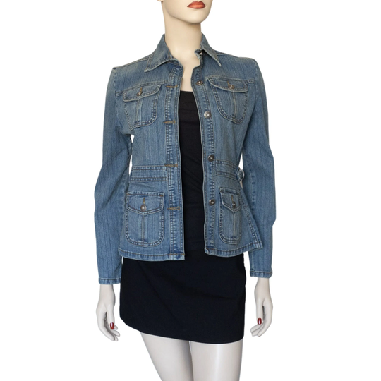 Vintage Denim Jean Jacket With Pockets Size S