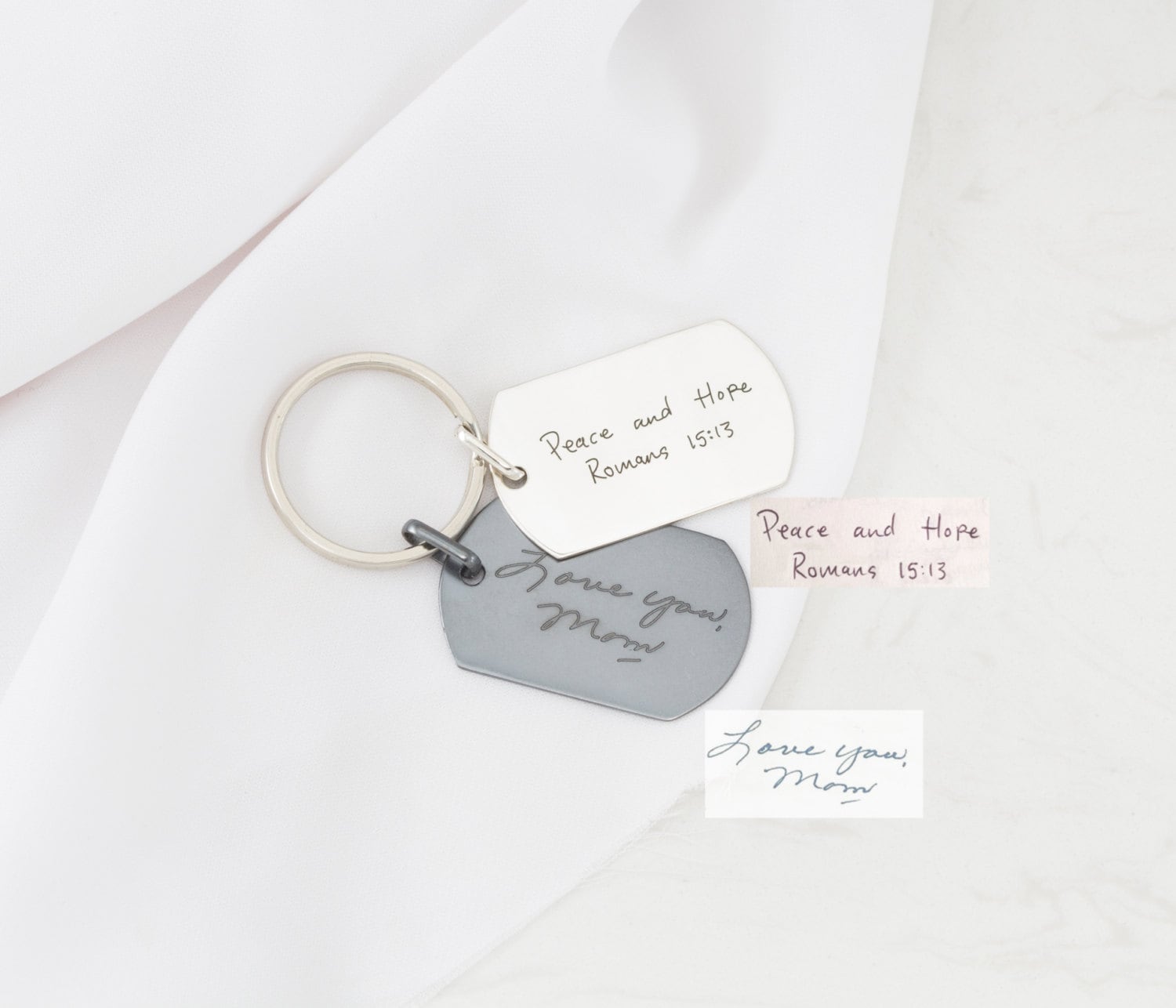 Handwriting Keychain Custom Jewelry Dog Tag Signature Gift For Him Christmas Gifts cm26