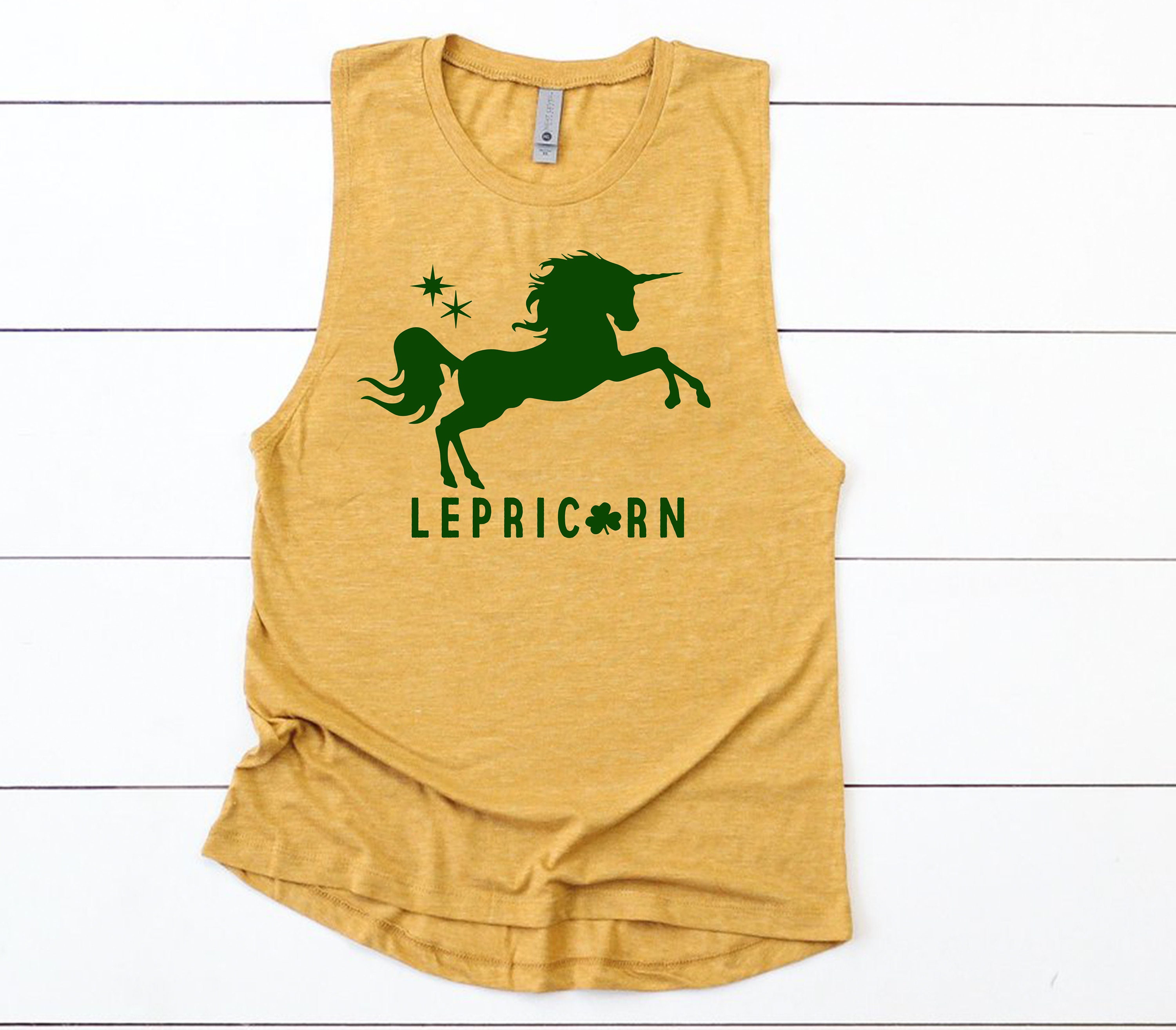 st Patricks Day Shirt Women Lepricorn Womens Muscle Tank Top Funny Lucky Pattys Free Shipping Not Vinyl