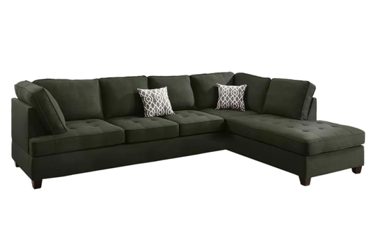 Poundex Kemen Casual Ash Grey Polyester/Blend Sectional in Gray | F6988