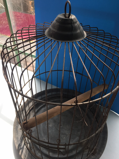 Large Antique White Green Wire Decorative Bird Cage Retro Vintage Wedding Lighting Decor
