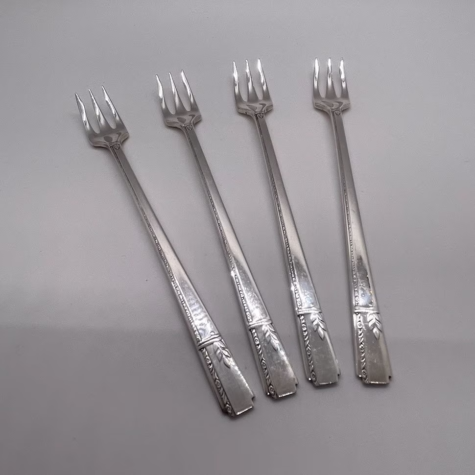 Vintage Silver Plate Cocktail Forks - Grenoble By Prestige