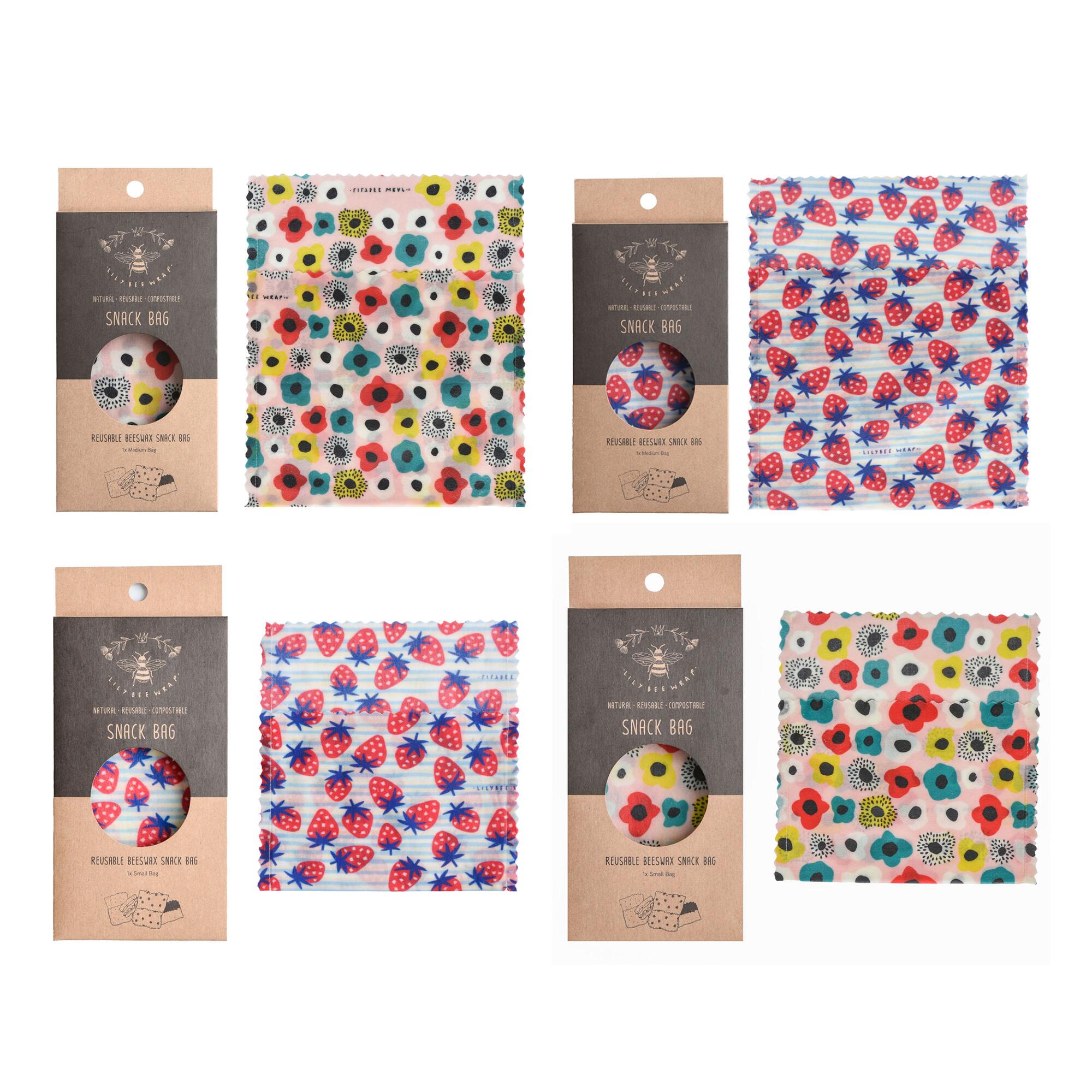LilyBee Beeswax Reusable Snack Bags 2 Pack: Multi - Natural Fiber by World Market
