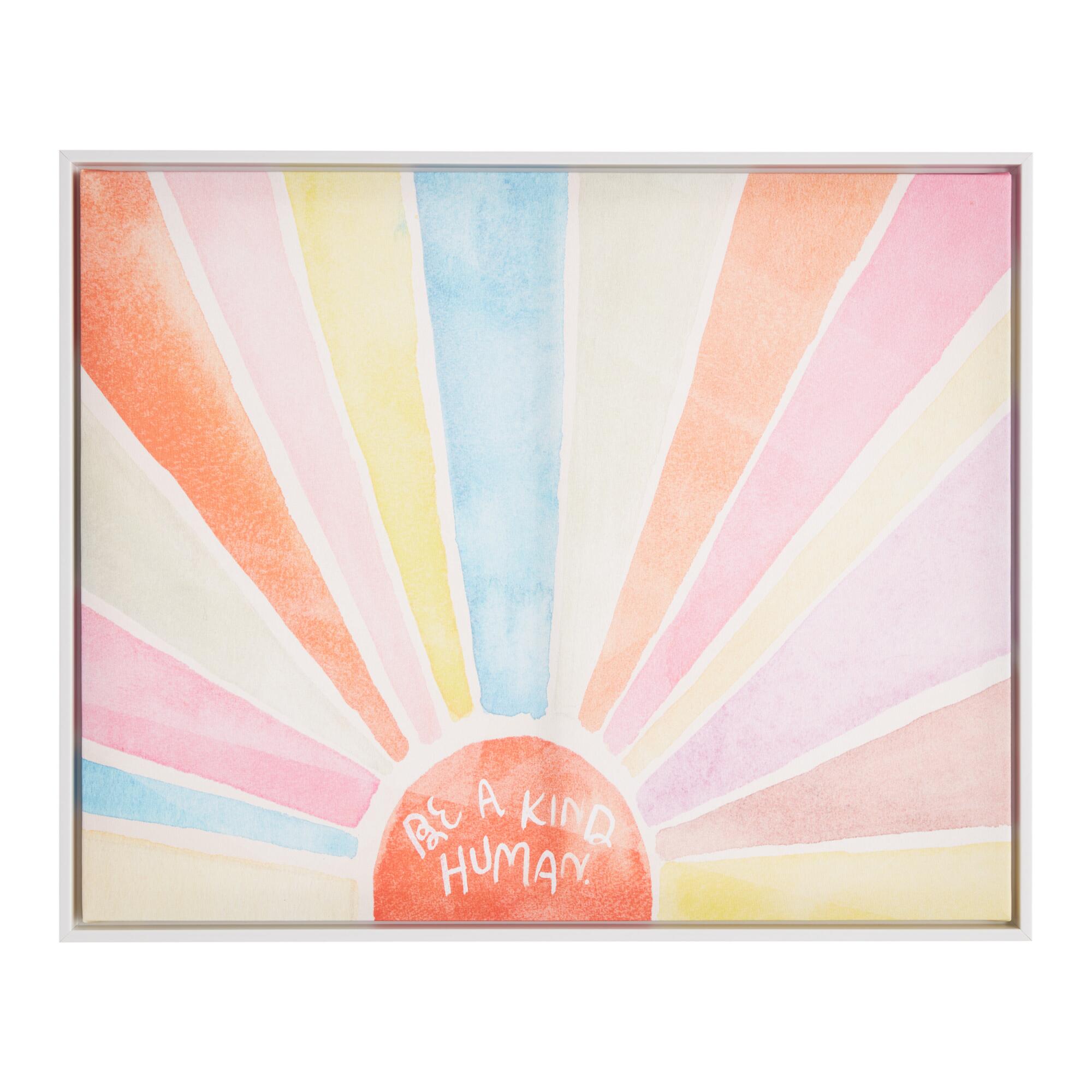 Be A Kind Human Framed Canvas Wall Art: Multi by World Market