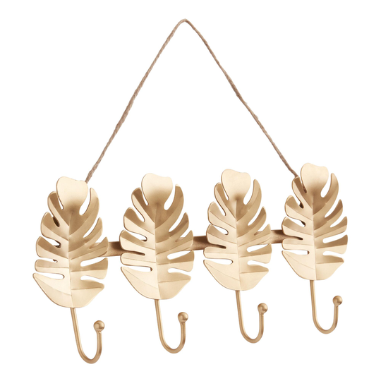 Gold Monstera Leaf Wall Jewelry Holder by World Market