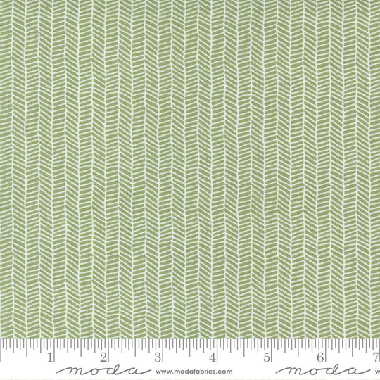 Love Note Grass Herringbone // Quilting Cotton 100% Cotton Moda Fabrics Blender Fabric