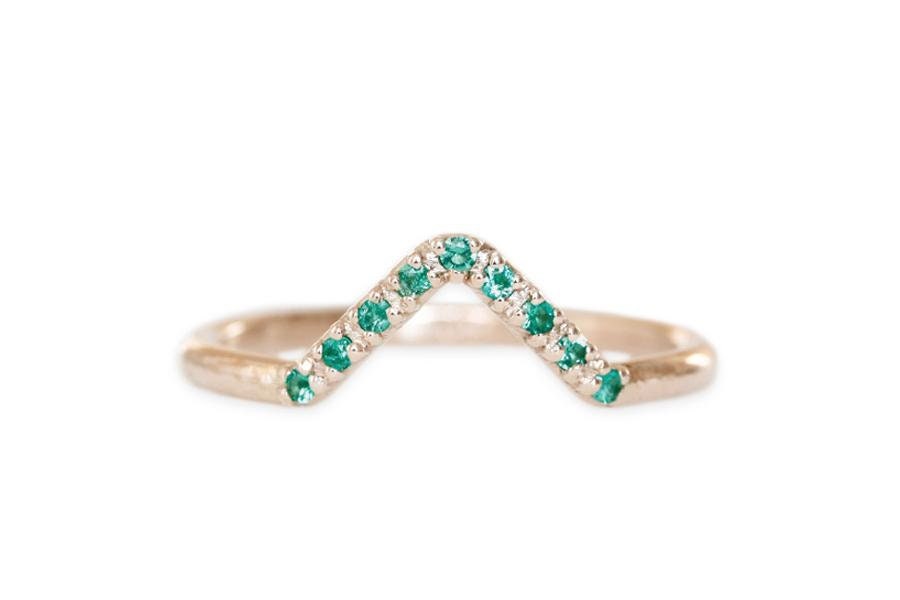 Natural Emerald Ring, Eternity Band, White Gold Plated Dainty Band, Wedding Birthstone Gemstone Gift For Her