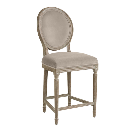 Round Back Paige Upholstered Counter Stool: Black - Fabric by World Market