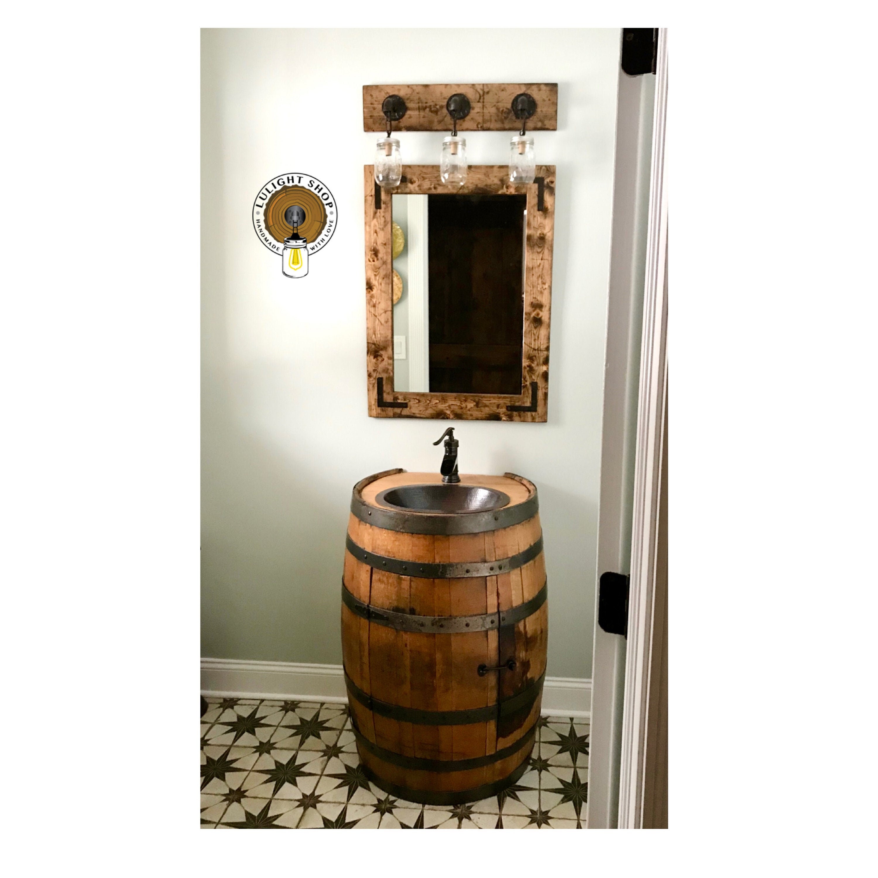 Rustic Distresssed Mirror, Wall Rustic Farmhouse Decor, Bathroom Full Length Floor Vanity Mirrors