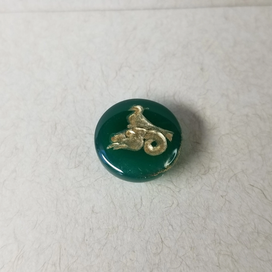 Ram With Dove - 14mm Green Onyx