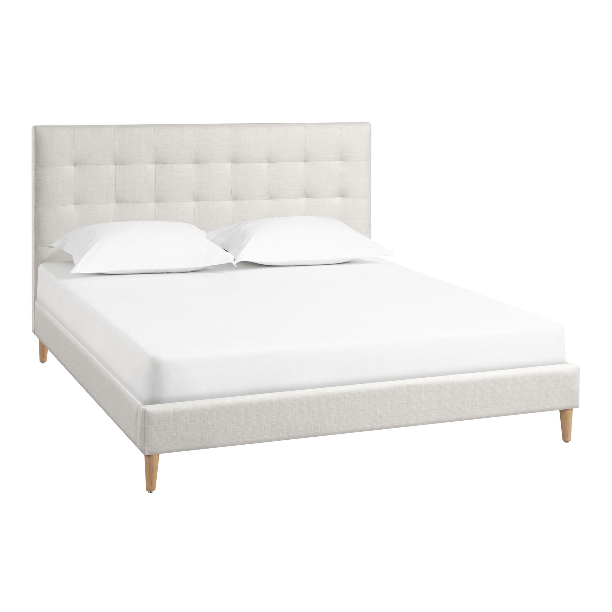 Tufted Calandra Upholstered Bed: Gray - Polyester by World Market